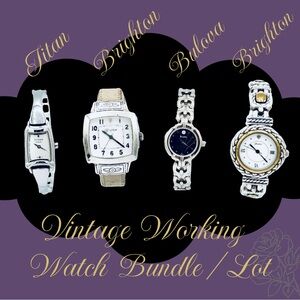 4 Used Ladies Watches - Titan, Brighton & Bulova